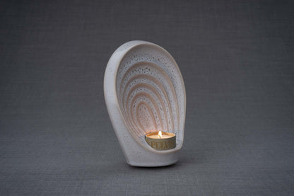 Pulvis Art Urns Keepsake Urn Handmade Cremation Keepsake Urn "Guardian" - Small | Beige Grey Melange | Ceramic
