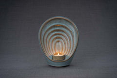 Handmade Cremation Keepsake Urn "Guardian" - Small | Oily Green Melange | Ceramic