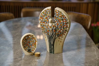 Pulvis Art Urns Exclusive Urn Hand Decorated Keepsake "Guardian - Autumn" - Ceramic Keepsake Urn