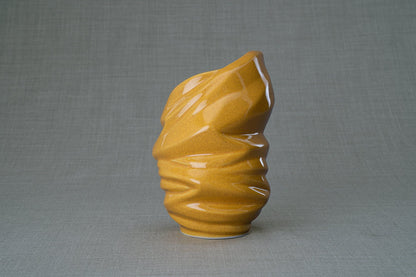 Pulvis Art Urns Keepsake Urn Handmade Cremation Keepsake Urn "Light" - Small | Amber Yellow | Ceramic
