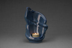 Handmade Cremation Keepsake Urn "Light" - Small | Blue Melange | Ceramic