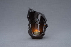 Handmade Cremation Keepsake Urn "Light" - Small | Lamp Black | Ceramic