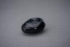 Handmade Cremation Keepsake Urn "Resonance" - Small | Black Gloss Melange | Ceramic