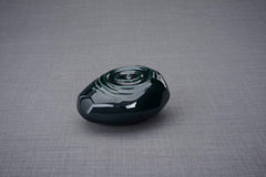 Handmade Cremation Keepsake Urn "Resonance" - Small | Oxide Green | Ceramic