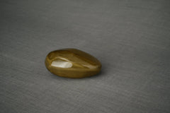 Handmade Cremation Keepsake Urn "Stone" - Small | Oily Green | Ceramic