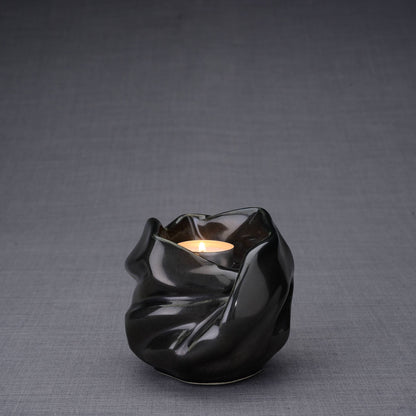 The Holy Mother Handmade Keepsake Cremation Urn for Ashes, color Black Gloss, Candle-holder-PulvisArtUrns-Pulvis Art Urns