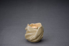 Cremation Keepsake Urn For Ashes With Candle | Light Sand | Ceramic