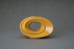 Handmade Cremation Keepsake Urn "The Passage" - Small | Amber Yellow | Ceramic