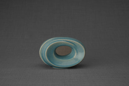 Pulvis Art Urns Keepsake Urn Handmade Cremation Keepsake Urn "The Passage" - Small | Blue Craquelure