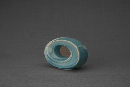 Pulvis Art Urns Keepsake Urn Handmade Cremation Keepsake Urn "The Passage" - Small | Blue Craquelure