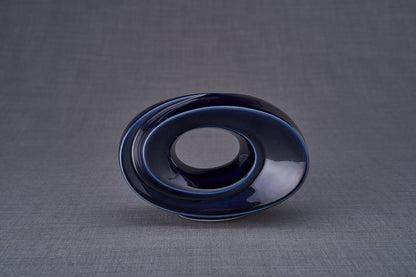 Handmade Cremation Keepsake Urn "The Passage" - Small | Cobalt Metallic | Ceramic