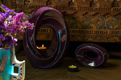Pulvis Art Urns Keepsake Urn Handmade Cremation Keepsake Urn "The Passage" - Small | Violet | Ceramic