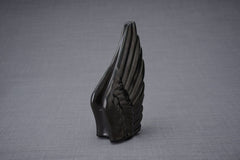 Handmade Cremation Keepsake Urn "Wings" - Small | Black Gloss | Ceramic