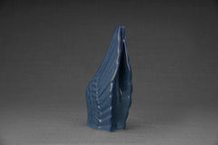 Handmade Cremation Keepsake Urn "Wings" - Small | Blue Melange | Ceramic