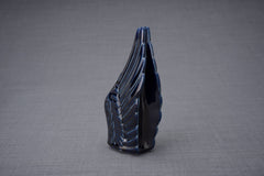 Handmade Cremation Keepsake Urn "Wings" - Small | Cobalt Metallic | Ceramic