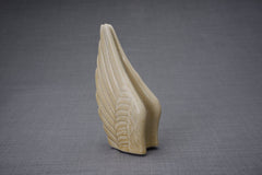 Handmade Cremation Keepsake Urn "Wings" - Small | Light Sand Melange | Ceramic