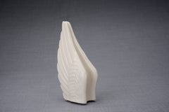 Handmade Cremation Keepsake Urn "Wings" - Small | Off-white | Ceramic Urn