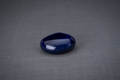 Handmade Mini Keepsake Urn "Palm Stone" - Cobalt Metallic | Ceramic