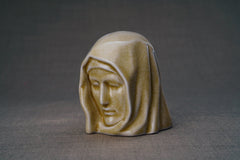 Handmade Mini Keepsake Urn "The Holy Mother" - Light Sand | Ceramic
