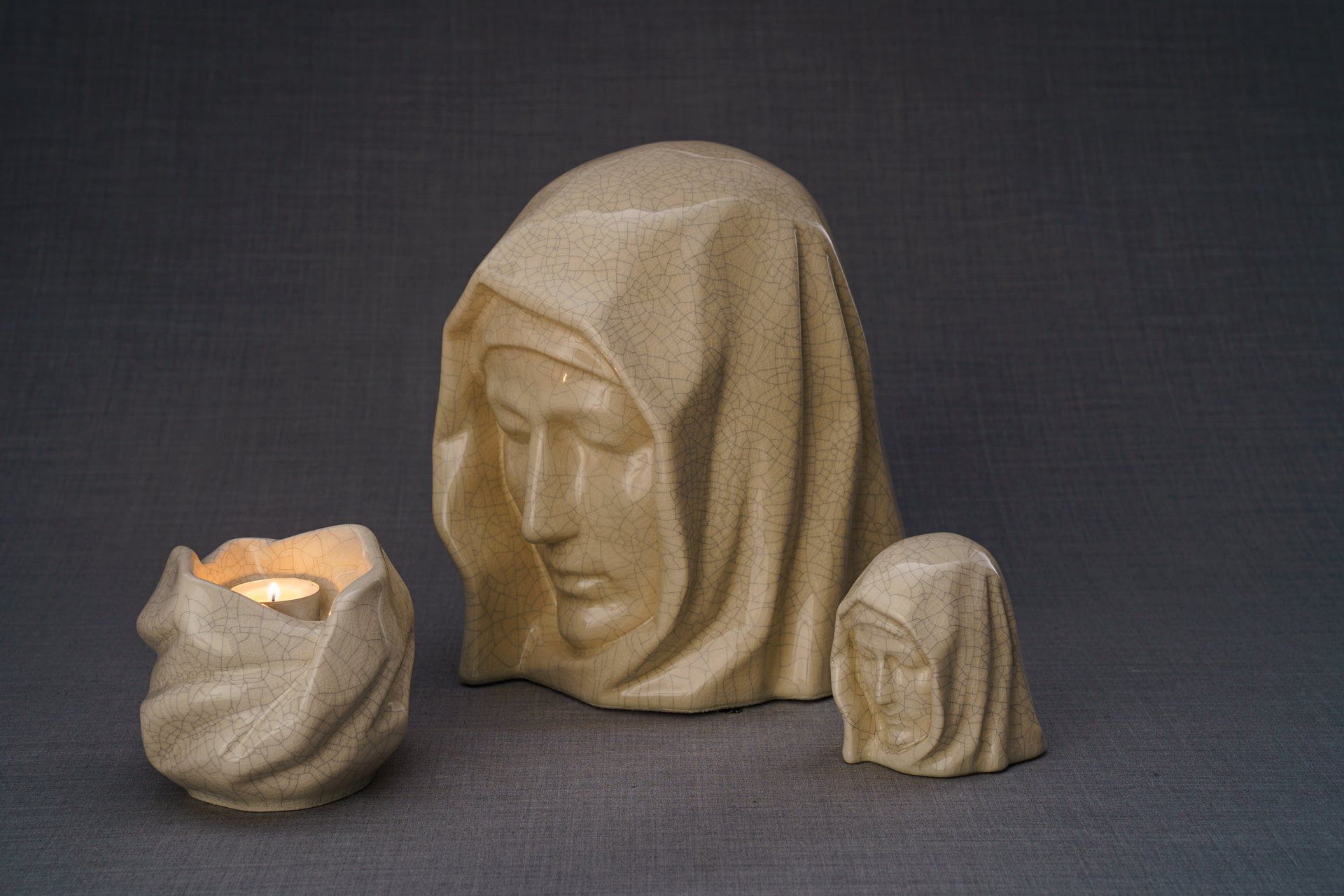 Pulvis Art Urns Keepsake Urn Handmade Mini Keepsake Urn "The Holy Mother" - Oxide Green | Ceramic
