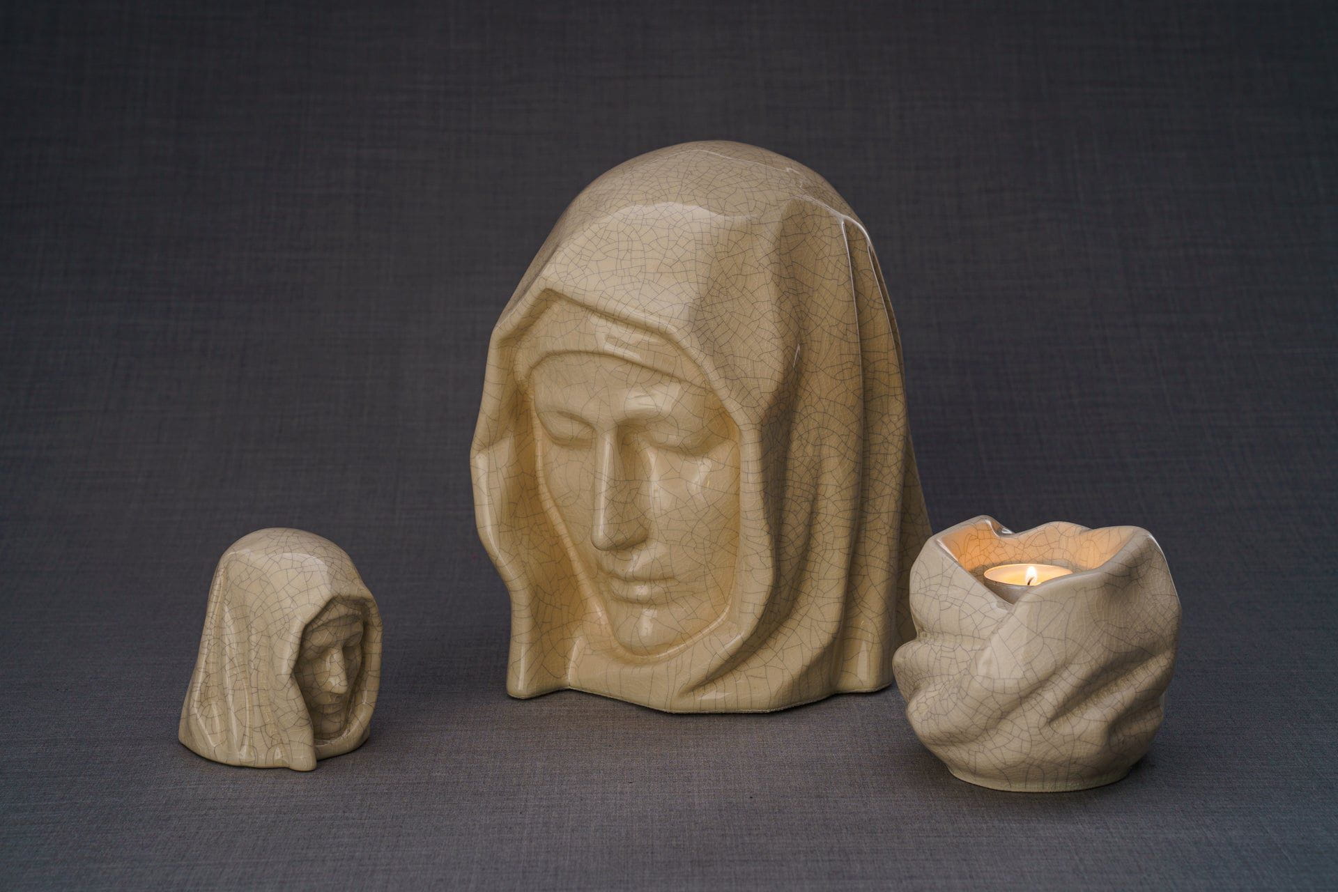 Pulvis Art Urns Keepsake Urn Handmade Mini Keepsake Urn "The Holy Mother" - Oxide Green | Ceramic