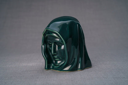 Pulvis Art Urns Keepsake Urn Handmade Mini Keepsake Urn "The Holy Mother" - Oxide Green | Ceramic