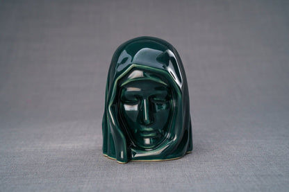 Pulvis Art Urns Keepsake Urn Handmade Mini Keepsake Urn "The Holy Mother" - Oxide Green | Ceramic