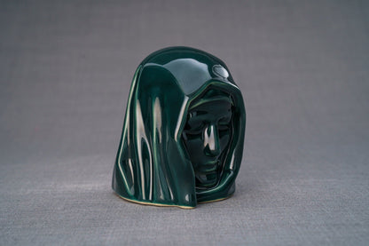 Pulvis Art Urns Keepsake Urn Handmade Mini Keepsake Urn "The Holy Mother" - Oxide Green | Ceramic