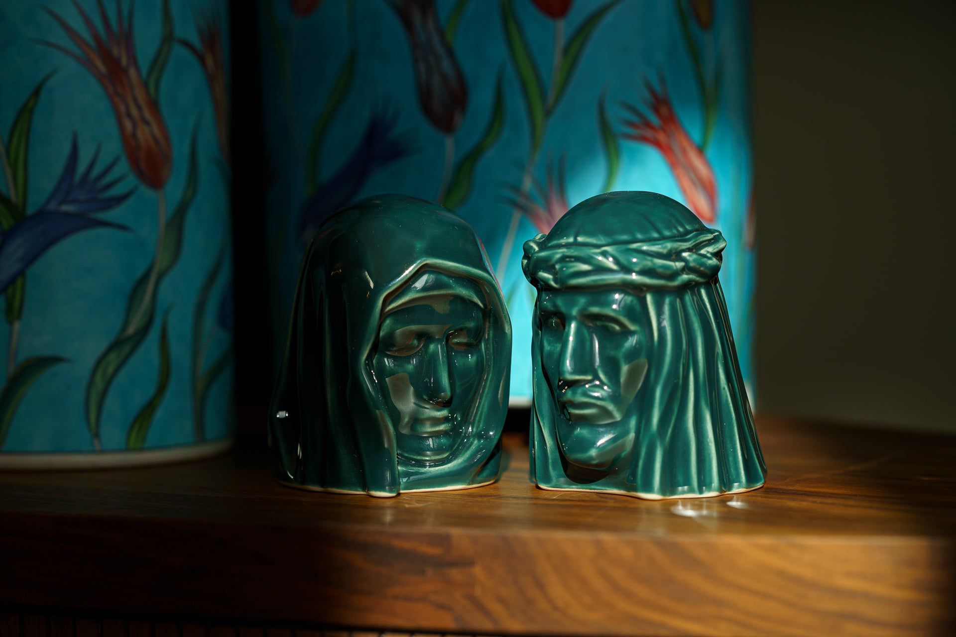 Pulvis Art Urns Keepsake Urn Handmade Mini Keepsake Urn "The Holy Mother" - Oxide Green | Ceramic