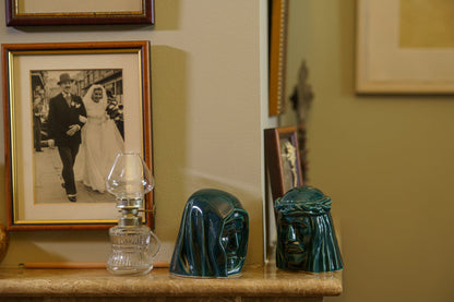Pulvis Art Urns Keepsake Urn Handmade Mini Keepsake Urn "The Holy Mother" - Oxide Green | Ceramic