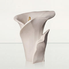 Calla Flower Memorial Urn for Ashes - Large Urn | White Matte