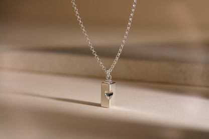 Pulvis Art Urns Memorial Cremation Necklace – Heart | Silver | Handmade Cremation Jewelry