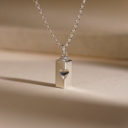 Pulvis Art Urns Memorial Cremation Necklace – Heart | Silver | Handmade Cremation Jewelry