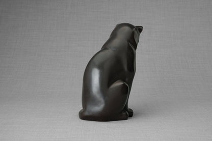 Pulvis Art Urns Pet Urn Cast Bronze Cat Urn "Neko" | Dark Matte Patina |Cast Bronze
