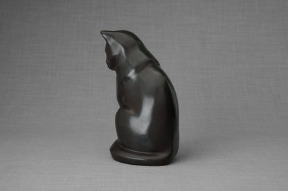 Pulvis Art Urns Pet Urn Cast Bronze Cat Urn "Neko" | Dark Matte Patina |Cast Bronze