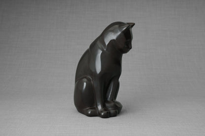 Pulvis Art Urns Pet Urn Cast Bronze Cat Urn "Neko" | Dark Matte Patina |Cast Bronze