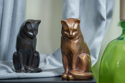 Pulvis Art Urns Pet Urn Cast Bronze Cat Urn "Neko" | Dark Matte Patina |Cast Bronze