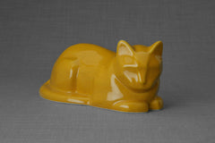 Cat Cremation Urn for Ashes - Amber Yellow | Ceramic | Handmade