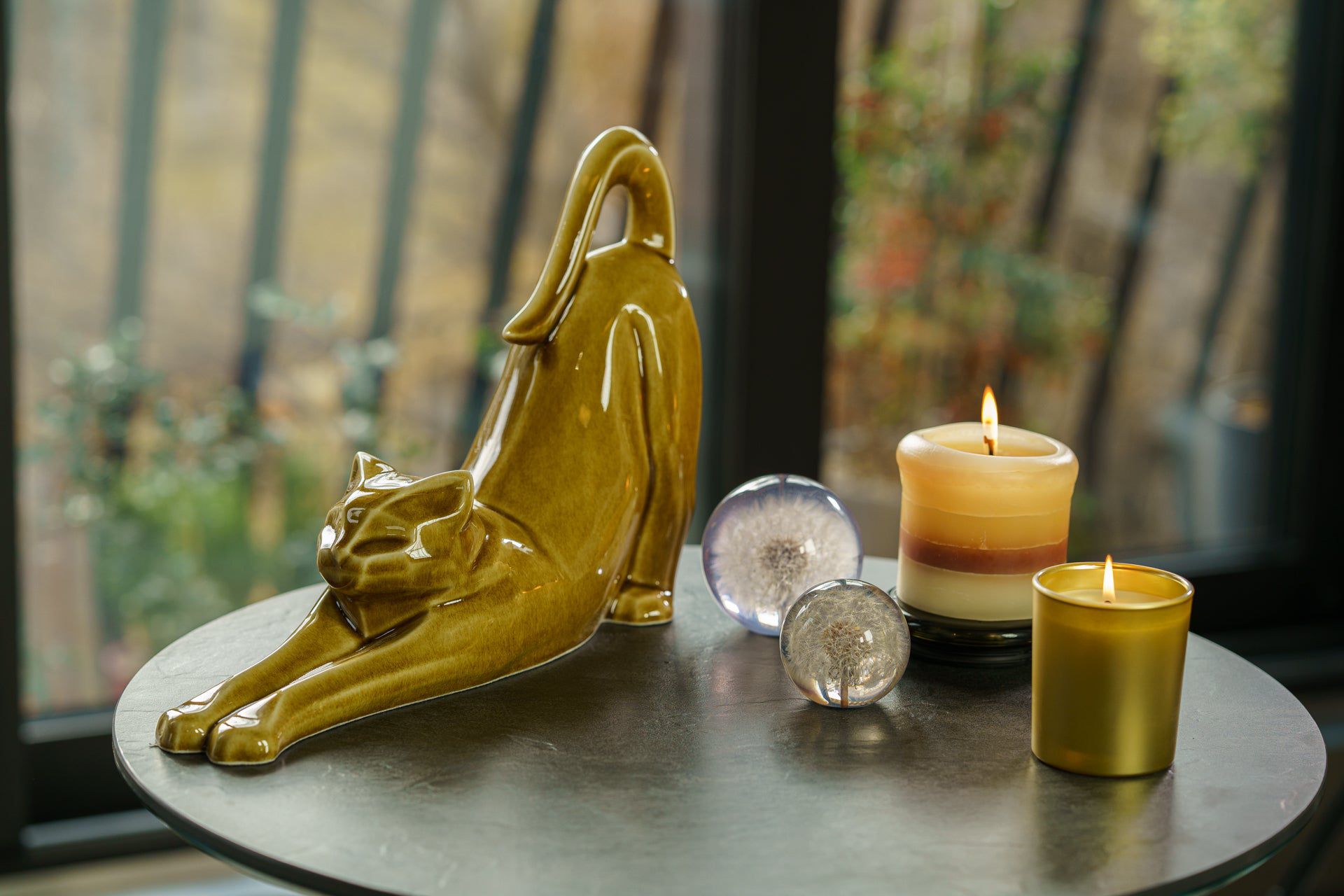 Cat Cremation Urn For Ashes "Grace" - Dark Sand | Ceramic