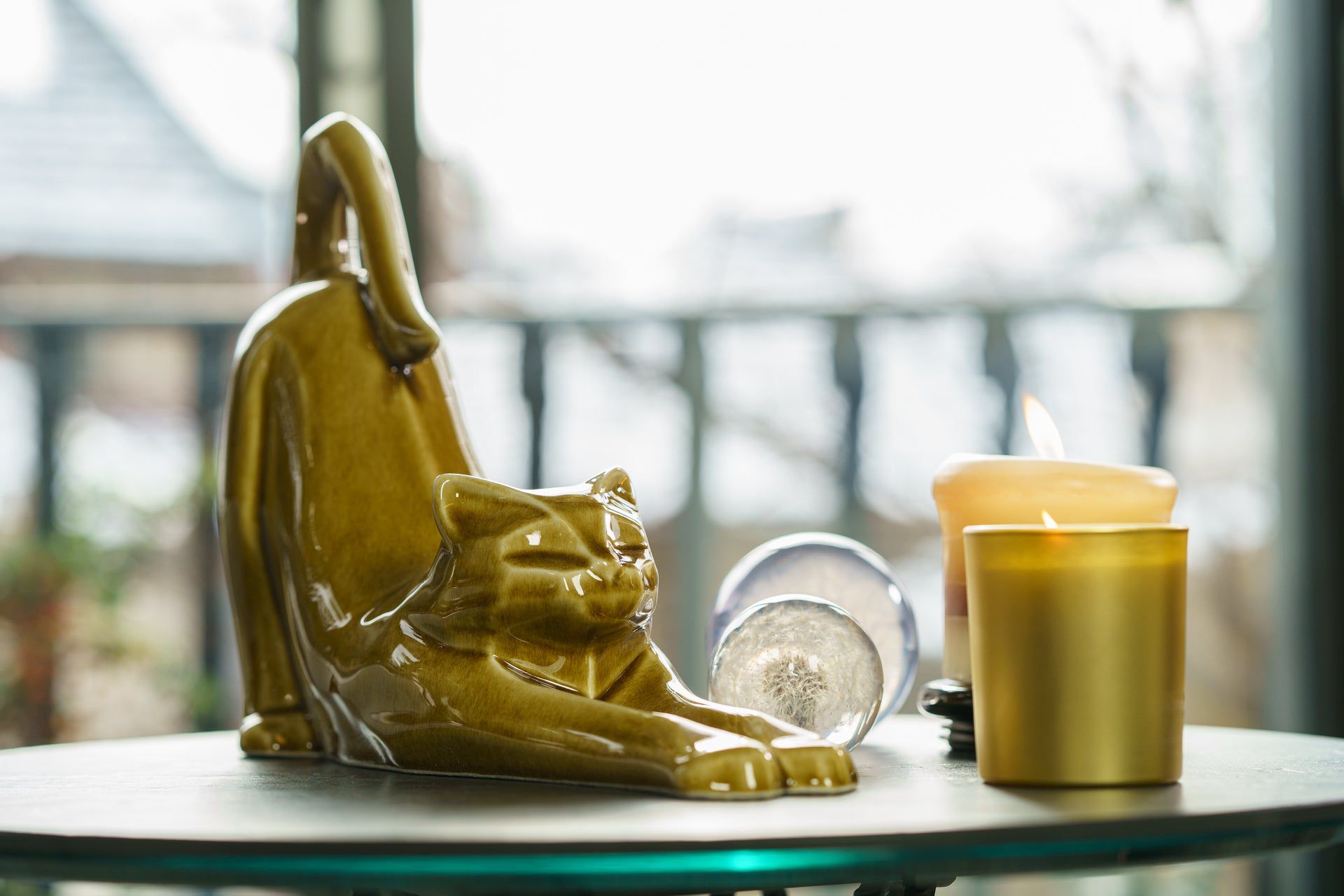 Cat Cremation Urn For Ashes "Grace" - Dark Sand | Ceramic