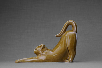 Pulvis Art Urns Pet Urn Cat Cremation Urn For Ashes "Grace" - Dark Sand | Ceramic