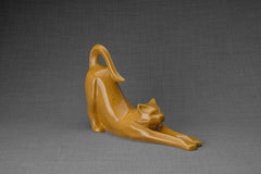 Cat Cremation Urn For Ashes "Grace" - Аmber Yellow | Ceramic