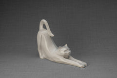 Cat Cremation Urn For Ashes "Grace" - White | Ceramic