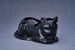 Cat Cremation Urn for Ashes - Lamp Black | Ceramic | Handmade