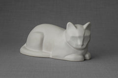 Cat Cremation Urn for Ashes - White Matte | Ceramic | Handmade