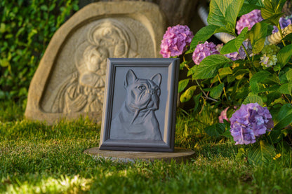 Pulvis Art Urns Pet Urn French Bulldog Pet Urn  - Grey Matte | Ceramic | Handmade