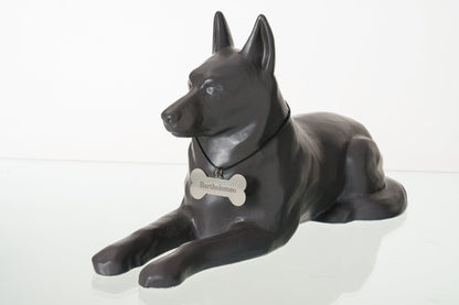 German Shepherd Pet Urn - Gray Matte | Ceramic Dog Urn