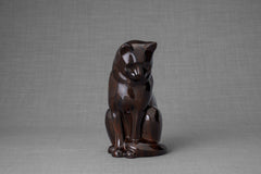 HydroGraphics Pet Urn "Neko - Mahagony" - Ceramic | Hydro Dipping