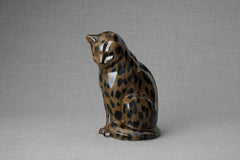 HydroGraphics Pet Urn "Neko" | Spotted Dark | Ceramic | Hydro Dipping