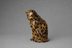 HydroGraphics Pet Urn "Neko" | Spotted Light | Ceramic | Hydro Dipping